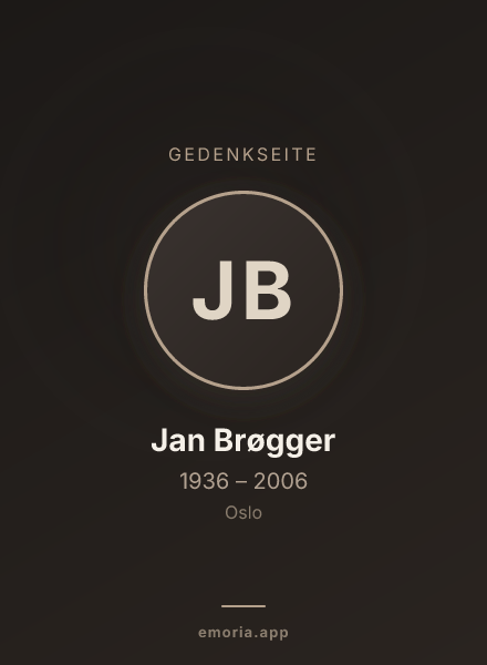 Gedenkportrait von Jan Brøgger