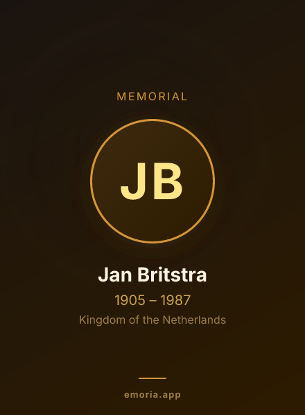 Memorial portrait of Jan Britstra