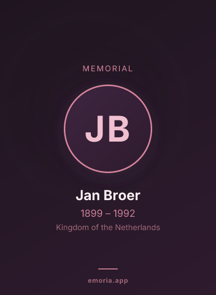 Memorial portrait of Jan Broer