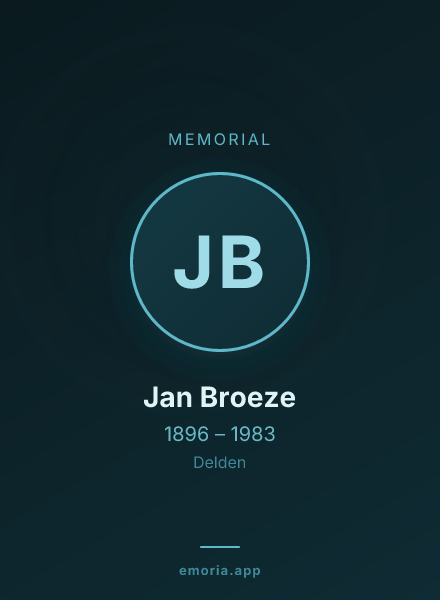 Memorial portrait of Jan Broeze
