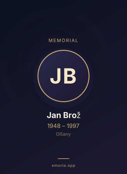 Memorial portrait of Jan Brož