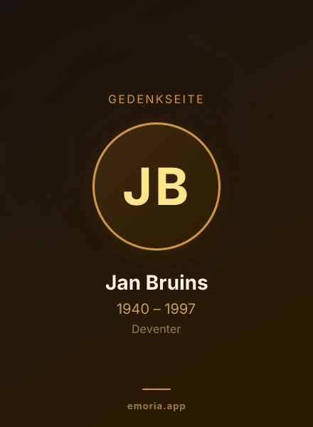 Gedenkportrait von Jan Bruins