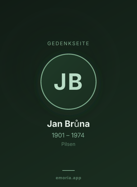 Gedenkportrait von Jan Brůna