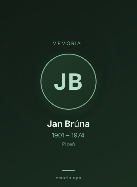 Memorial portrait of Jan Brůna
