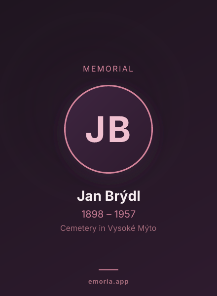 Memorial portrait of Jan Brýdl