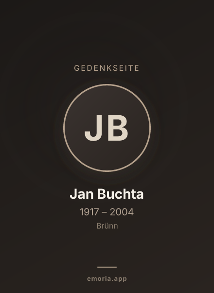 Gedenkportrait von Jan Buchta