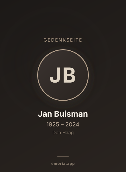Gedenkportrait von Jan Buisman