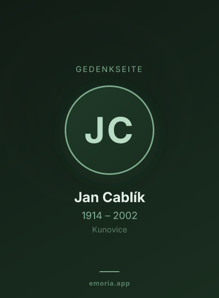 Gedenkportrait von Jan Cablík