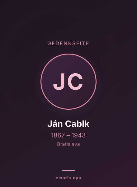 Gedenkportrait von Ján Cablk