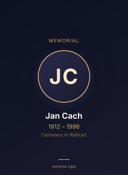 Memorial portrait of Jan Cach