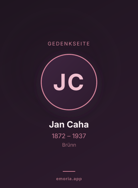 Gedenkportrait von Jan Caha