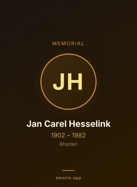 Memorial portrait of Jan Carel Hesselink