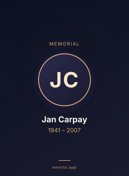 Memorial portrait of Jan Carpay