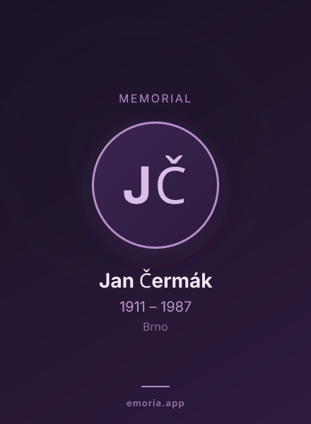 Memorial portrait of Jan Čermák