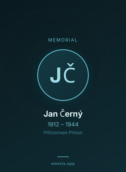 Memorial portrait of Jan Černý