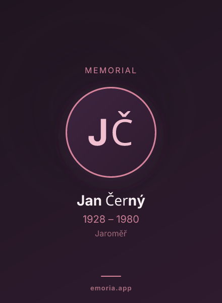 Memorial portrait of Jan Černý
