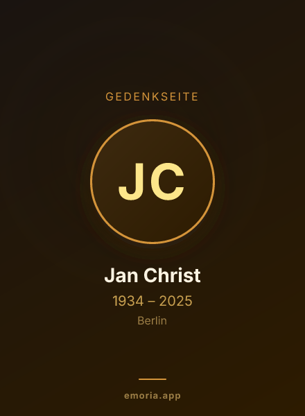 Gedenkportrait von Jan Christ