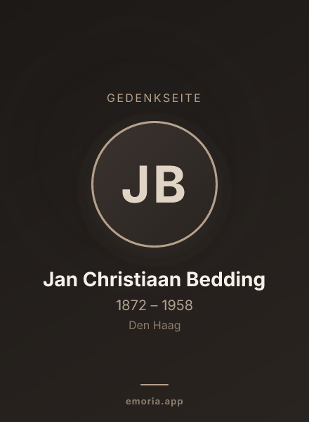 Gedenkportrait von Jan Christiaan Bedding