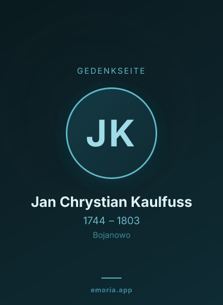 Gedenkportrait von Jan Chrystian Kaulfuss