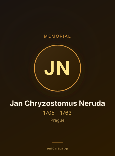 Memorial portrait of Jan Chryzostomus Neruda
