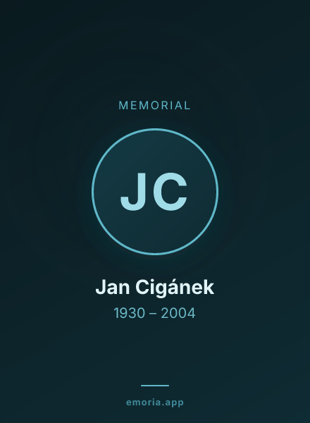Memorial portrait of Jan Cigánek