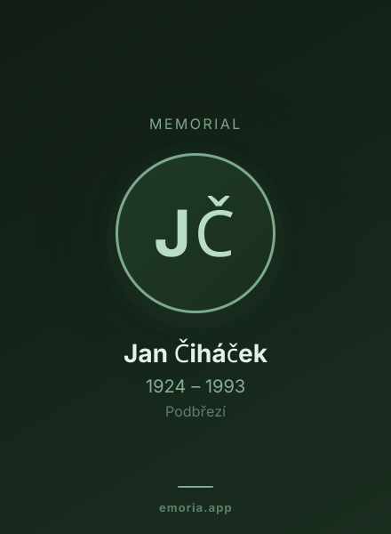 Memorial portrait of Jan Čiháček