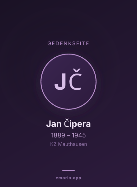 Gedenkportrait von Jan Čipera