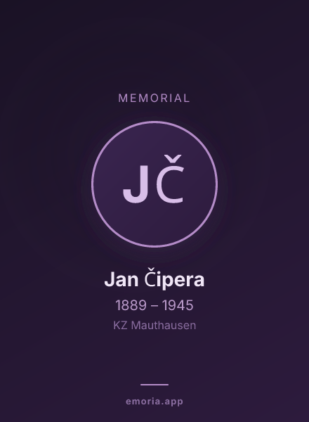 Memorial portrait of Jan Čipera