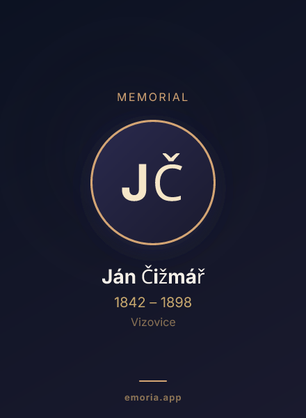 Memorial portrait of Ján Čižmář