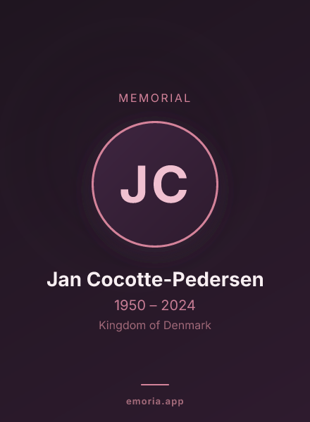 Memorial portrait of Jan Cocotte-Pedersen