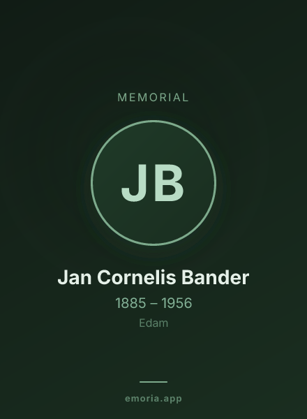 Memorial portrait of Jan Cornelis Bander