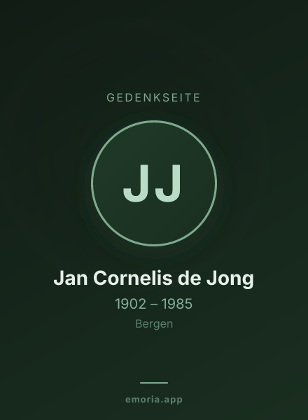 Gedenkportrait von Jan Cornelis de Jong