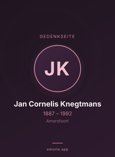 Gedenkportrait von Jan Cornelis Knegtmans