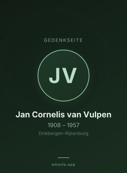 Gedenkportrait von Jan Cornelis van Vulpen