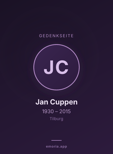 Gedenkportrait von Jan Cuppen