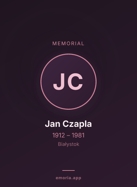 Memorial portrait of Jan Czapla