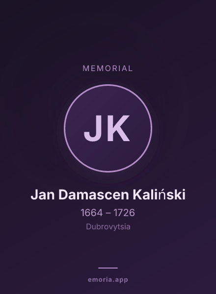 Memorial portrait of Jan Damascen Kaliński