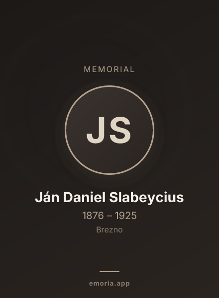 Memorial portrait of Ján Daniel Slabeycius