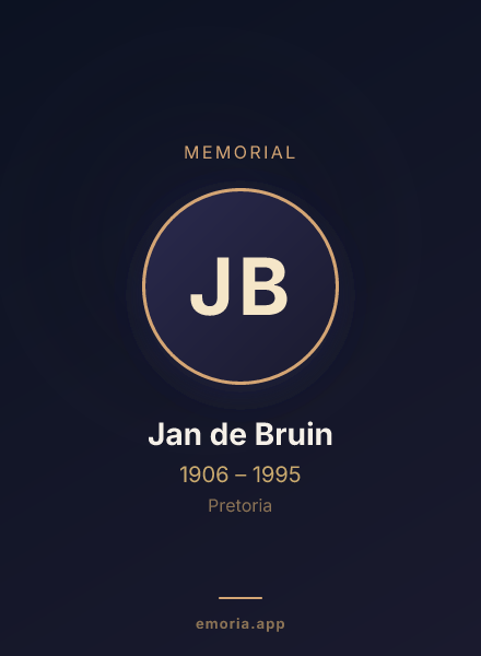 Memorial portrait of Jan de Bruin