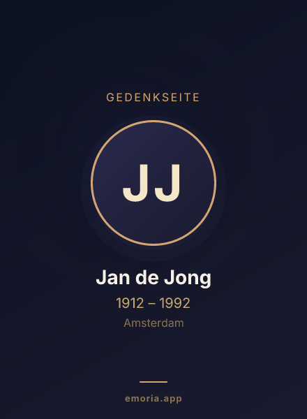 Gedenkportrait von Jan de Jong