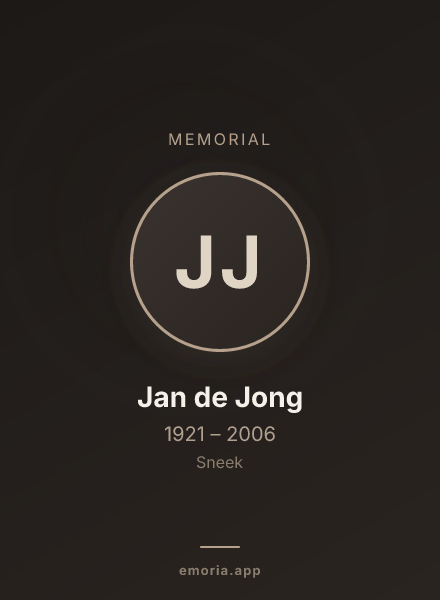Memorial portrait of Jan de Jong