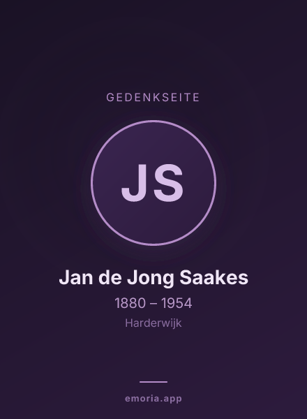 Gedenkportrait von Jan de Jong Saakes