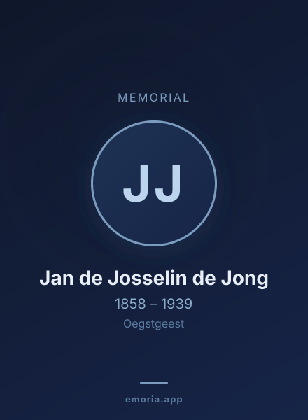 Memorial portrait of Jan de Josselin de Jong
