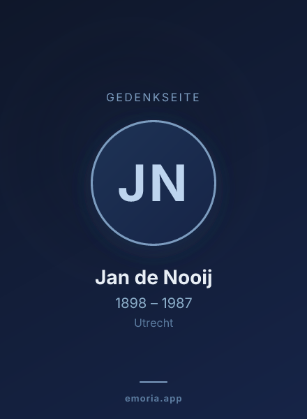 Gedenkportrait von Jan de Nooij