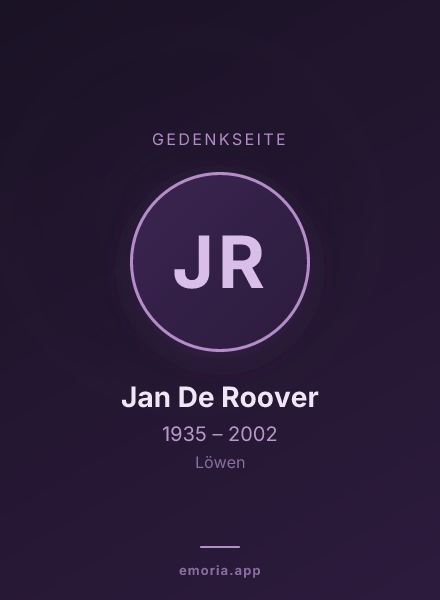 Gedenkportrait von Jan De Roover