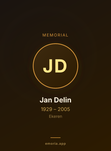 Memorial portrait of Jan Delin