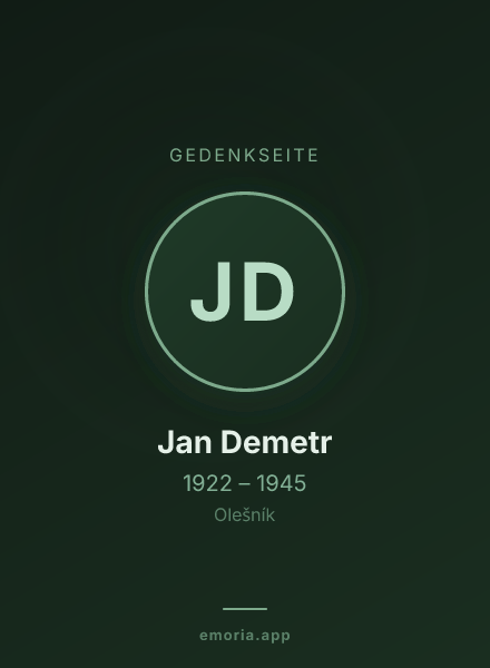 Gedenkportrait von Jan Demetr
