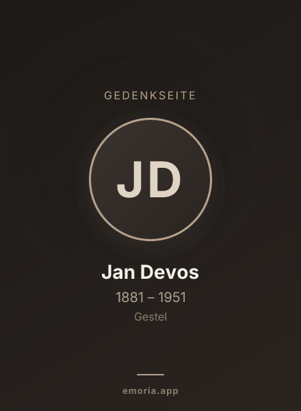 Gedenkportrait von Jan Devos