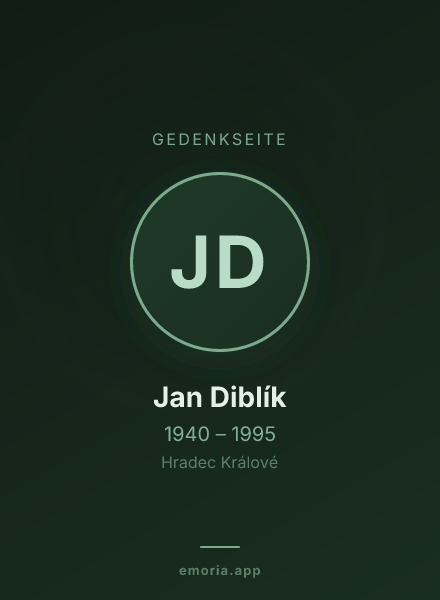 Gedenkportrait von Jan Diblík