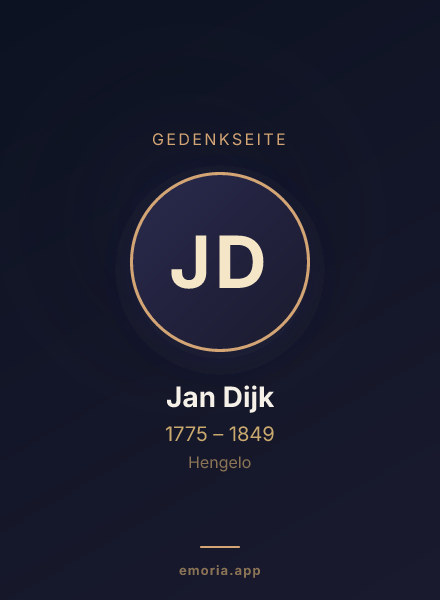 Gedenkportrait von Jan Dijk